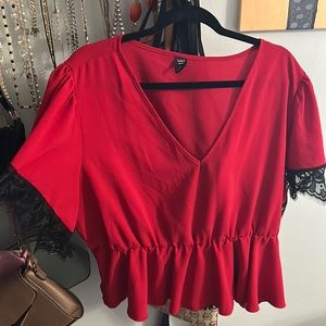 Red Shein Blouse